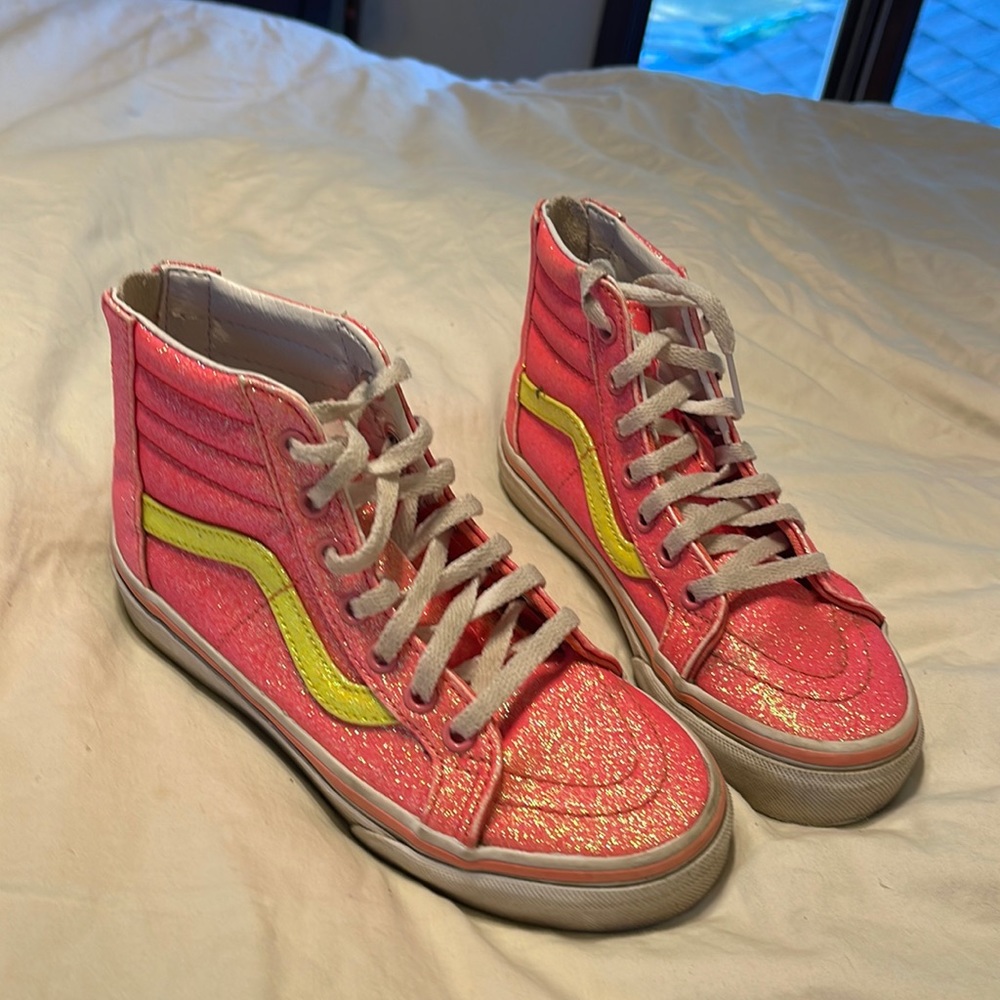 Kids sparkle hi-top vans size 13